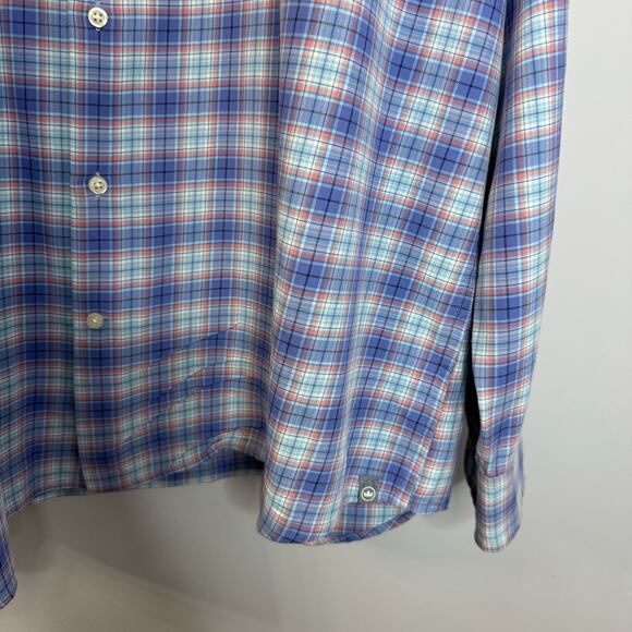 Peter Millar Men's Whitby Coast Plaid Button Down Blue Shirt Preppy Sz. XL - Picture 5 of 10